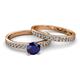 2 - Salana Classic Blue Sapphire and Diamond Bridal Set Ring 