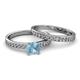 2 - Salana Classic Aquamarine and Diamond Bridal Set Ring 