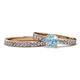 1 - Salana Classic Aquamarine and Diamond Bridal Set Ring 
