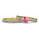 1 - Salana Classic Pink Tourmaline and Diamond Bridal Set Ring 
