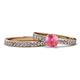 1 - Salana Classic Pink Tourmaline and Diamond Bridal Set Ring 