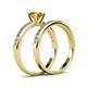 4 - Salana Classic Citrine and Diamond Bridal Set Ring 