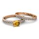 2 - Salana Classic Citrine and Diamond Bridal Set Ring 