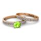 2 - Salana Classic Peridot and Diamond Bridal Set Ring 