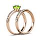 4 - Salana Classic Peridot and Diamond Bridal Set Ring 
