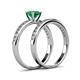 4 - Salana Classic Emerald and Diamond Bridal Set Ring 