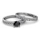 2 - Salana Classic Black and White Diamond Bridal Set Ring 