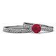 1 - Salana Classic Ruby and Diamond Bridal Set Ring 
