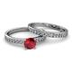 2 - Salana Classic Ruby and Diamond Bridal Set Ring 