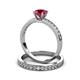 3 - Salana Classic Ruby and Diamond Bridal Set Ring 
