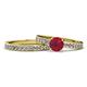 1 - Salana Classic Ruby and Diamond Bridal Set Ring 