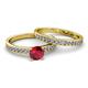 2 - Salana Classic Ruby and Diamond Bridal Set Ring 