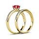 4 - Salana Classic Ruby and Diamond Bridal Set Ring 