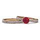 1 - Salana Classic Ruby and Diamond Bridal Set Ring 