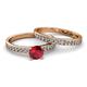 2 - Salana Classic Ruby and Diamond Bridal Set Ring 