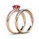 4 - Salana Classic Ruby and Diamond Bridal Set Ring 