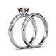 4 - Salana Classic Smoky Quartz and Diamond Bridal Set Ring 