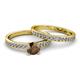 2 - Salana Classic Smoky Quartz and Diamond Bridal Set Ring 
