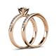 4 - Salana Classic Smoky Quartz and Diamond Bridal Set Ring 