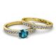 2 - Salana Classic London Blue Topaz and Diamond Bridal Set Ring 