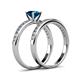 4 - Salana Classic Blue and White Diamond Bridal Set Ring 