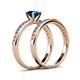 4 - Salana Classic Blue and White Diamond Bridal Set Ring 