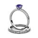 3 - Salana Classic Iolite and Diamond Bridal Set Ring 