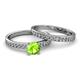 2 - Salana Classic Peridot and Diamond Bridal Set Ring 