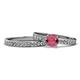 1 - Salana Classic Rhodolite Garnet and Diamond Bridal Set Ring 