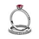 3 - Salana Classic Rhodolite Garnet and Diamond Bridal Set Ring 
