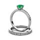 3 - Salana Classic Emerald and Diamond Bridal Set Ring 