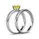4 - Salana Classic Yellow and White Diamond Bridal Set Ring 