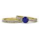 1 - Salana Classic Blue Sapphire and Diamond Bridal Set Ring 