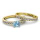 2 - Salana Classic Aquamarine and Diamond Bridal Set Ring 