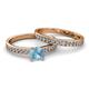 2 - Salana Classic Aquamarine and Diamond Bridal Set Ring 