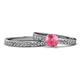 1 - Salana Classic Pink Tourmaline and Diamond Bridal Set Ring 