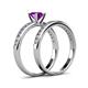 4 - Salana Classic Amethyst and Diamond Bridal Set Ring 