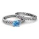 2 - Salana Classic Blue Topaz and Diamond Bridal Set Ring 