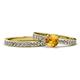 1 - Salana Classic Citrine and Diamond Bridal Set Ring 