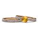 1 - Salana Classic Citrine and Diamond Bridal Set Ring 