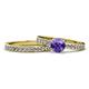 1 - Salana Classic Iolite and Diamond Bridal Set Ring 