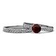 1 - Salana Classic Red Garnet and Diamond Bridal Set Ring 