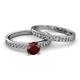 2 - Salana Classic Red Garnet and Diamond Bridal Set Ring 