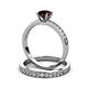 3 - Salana Classic Red Garnet and Diamond Bridal Set Ring 