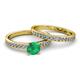 2 - Salana Classic Emerald and Diamond Bridal Set Ring 