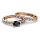 2 - Salana Classic Black and White Diamond Bridal Set Ring 