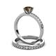 3 - Salana Classic Smoky Quartz and Diamond Bridal Set Ring 