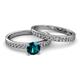 2 - Salana Classic Blue and White Diamond Bridal Set Ring 
