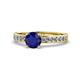 1 - Salana Classic Blue Sapphire and Diamond Engagement Ring 