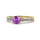 1 - Salana Classic Amethyst and Diamond Engagement Ring 